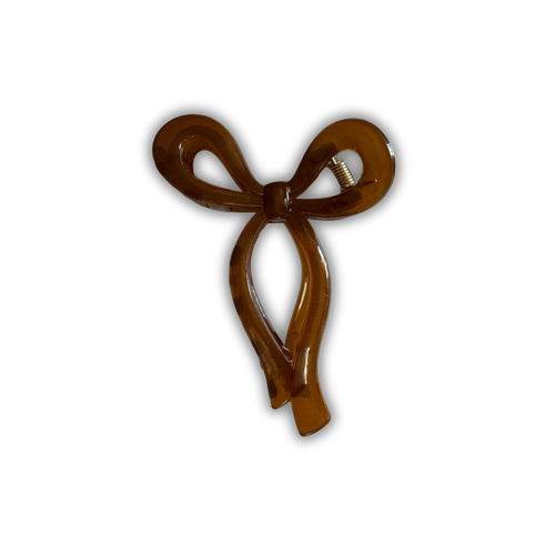 H&S Bow Hair Claw - Coffee