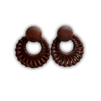 H&S Willow Rattan Dangle Earring - Dark