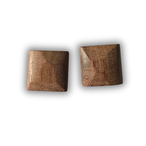 H&S Square Wood Stud Earring