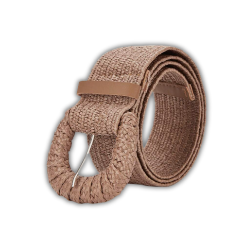 H&S Elastic Rattan Belt - Toffee