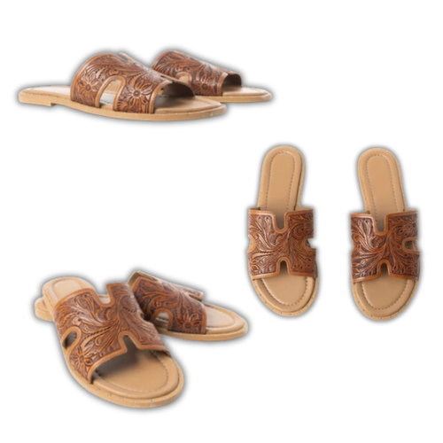 H&S Western Hand Tooled Shoes - After Dark