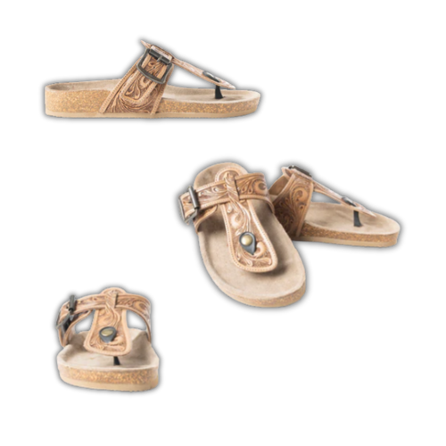 H&S Western Hand Tooled Shoe - Balinda