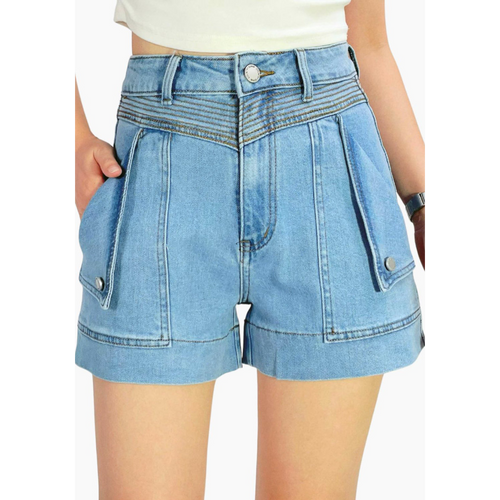 H&S Daisy Denim Shorts - Light Wash