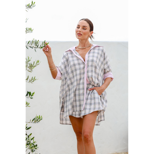 H&S Ginny Shirt - Grey & Pink