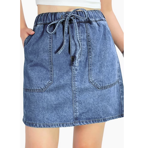 H&S Mollie Elastic Denim Skirt