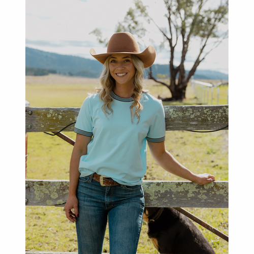 H&S 90's Retro Cowgirl Tee - Blue