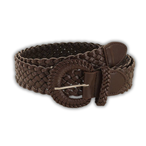 H&S Boho Style Woven Belt - Chocolate