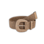 H&S Elastic Rattan Belt - Coffee