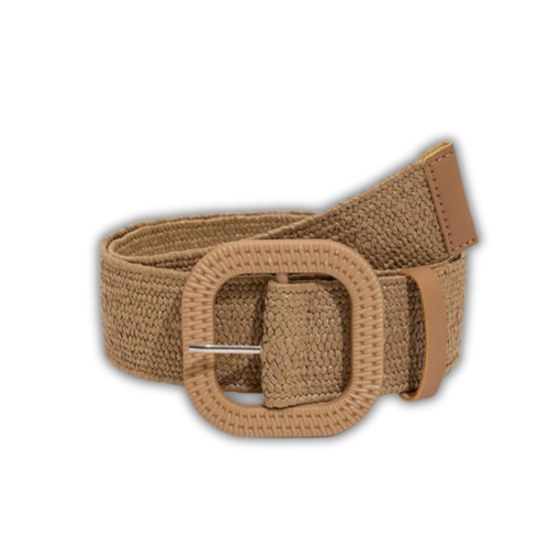 H&S Elastic Rattan Belt - Khaki