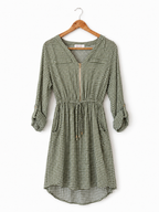 SBM Olive Gingham Shirt Dress