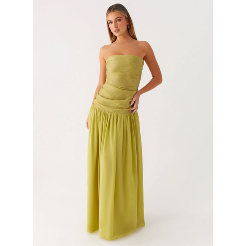 SBM Pepper Mayo Lime Strapless Maxi Dress AU 8