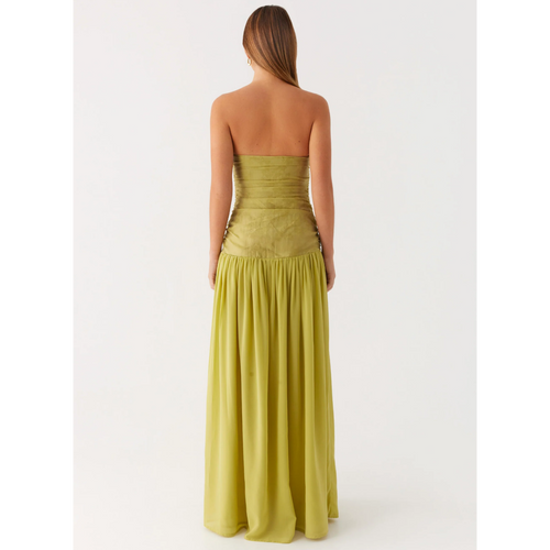 SBM Pepper Mayo Lime Strapless Maxi Dress AU 8