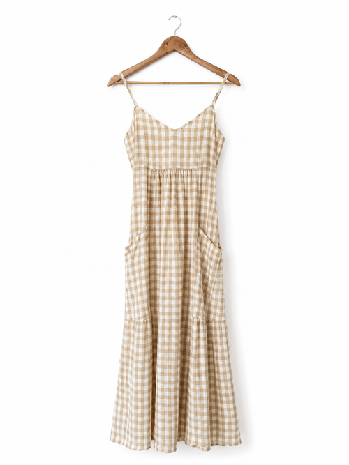 SBM Loves Lily Gingham Maxi Dress M/L