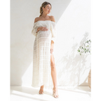 SBM Angel Maternity White Off-Shoulder Maxi Dress S/M