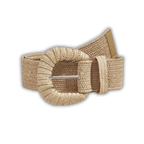 H&S Elastic Rattan Belt - Camel