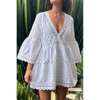 SBM UNE White Broderie Mini Dress AU 8