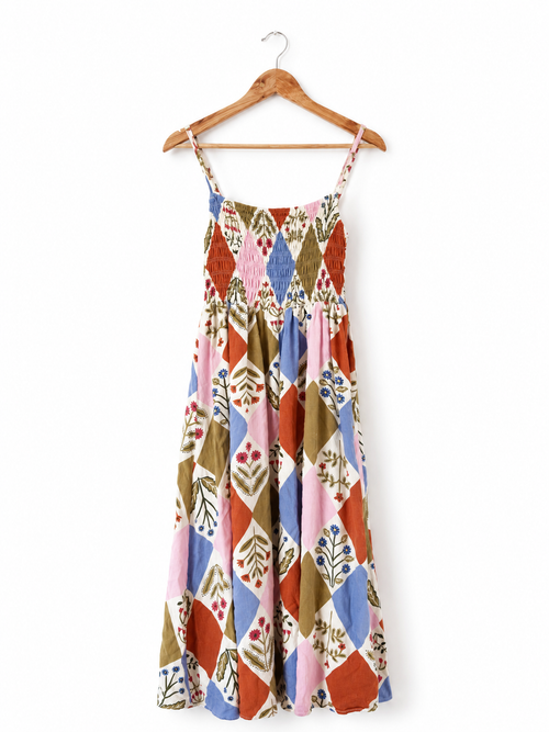 SBM Paperheart Patchwork Floral Midi Dress AU 8