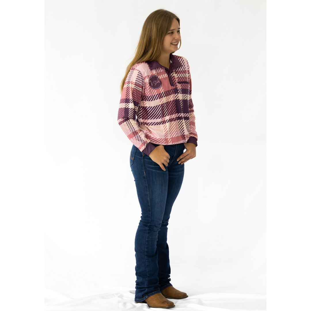 H&S Pretty & Punchy Jersey - Pink Plaid