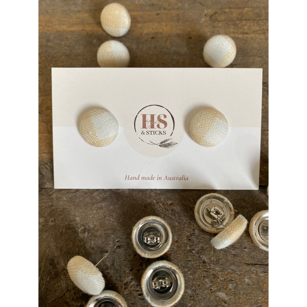 H&S Fabric Round Stud Earring - Smokeshow