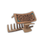 H&S Darla Tooled Hair Claw - Dark Leather