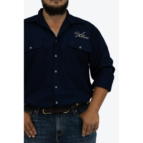 The Travis Work Shirt - Full Button Navy