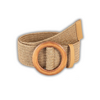 H&S Boho Style Elastic Rattan Belt - Circle