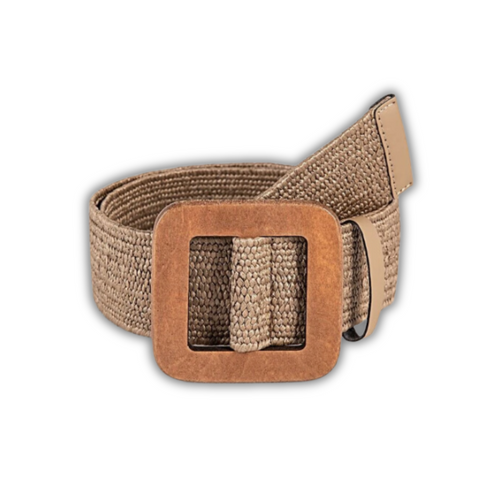 H&S Boho Style Elastic Rattan Belt - Square